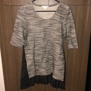 Tweed Black & white mini dress with silver detail